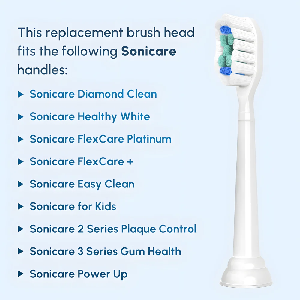 Color: Light Purple - Replacement Toothbrush Heads Compatible with Philips Sonicare Electric Toothbrush Brush Head 1100 2100 4100 5100 5300 6100 7500