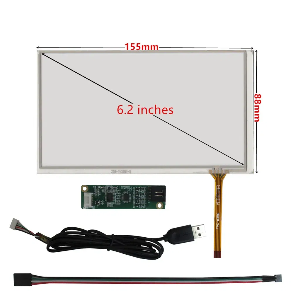Color: Green - 3.5/4.3/5/6.2/7/8/9/10.1 Inch Raspberry Pi Industrial Equipment PC Car Resistance Digitizer Touch Screen Panel USB Driver Board