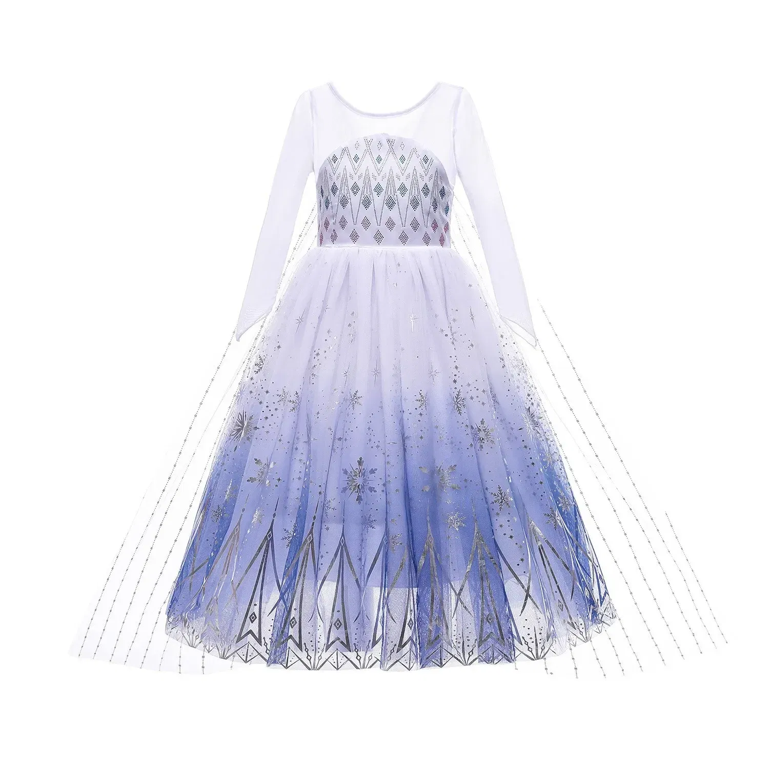 Color: MULTI, Kid Size: 14 - Disney Kids Girls Cosplay Frozen Elsa Anna Princess Dress Girl Mesh Ball Gown Carnival Birthday Clothes Snow Queen Elsa Costume