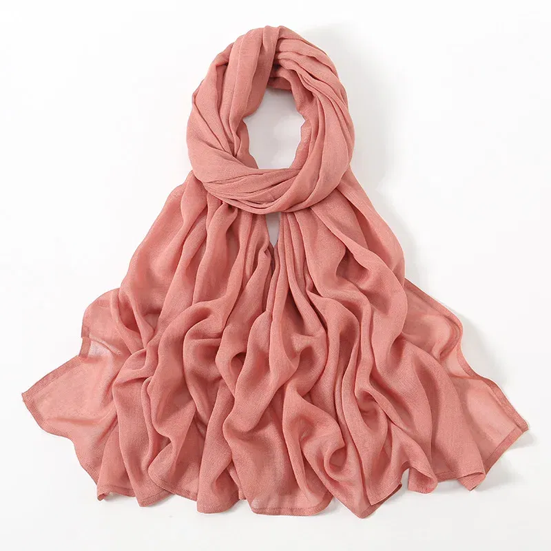 Color: PURPLE - Ramadan Solid Color Big Size Cotton Rayon Hijab Scarf Women Muslim Headscarf Wraps Shawls Femme Musulman Headband Islamic Turban