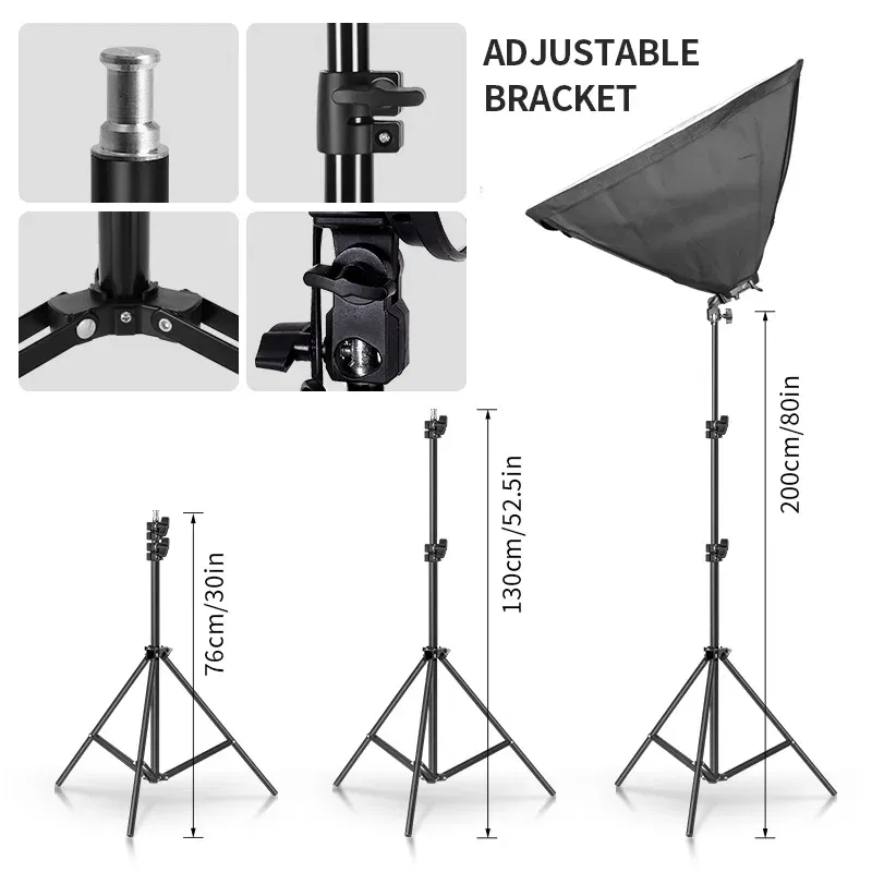 Color: WHITE, Ships From: CHINA - Photo Studio 4pc LED 15W Softbox Kit Photographic Lighting Kit Camera Photo Accessories 1pc Light Stand 1pc Softbox for Shooting