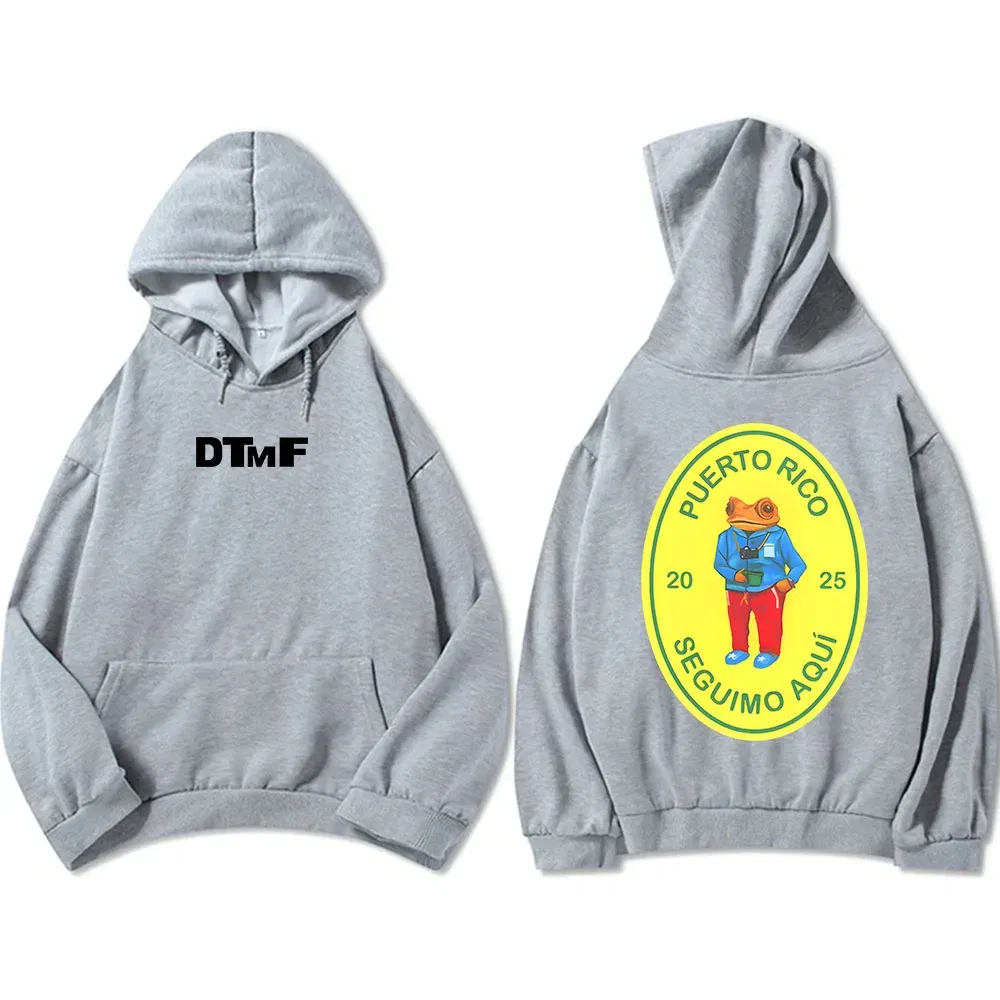 Color: Navy Blue, Size: S - DTMF Deb? Tirar Más Fotos 2025 New Album Hoodies Bad Bunny Singer Printing Sweatshirts Men Women Clothing Sudaderas Hombre Male