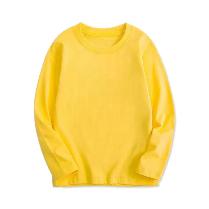 Color: Blue, Kid Size: 4 - Black White Basic Cotton T-shirt for Boys Girls Clothes Children's Long Sleeve Solid Tops Kids 2 to 14 Years Leasure Wear Tshirt