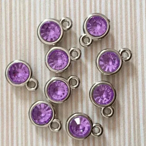 Metal color: Gold-color - 150pcs/lot mixed Birthstone charms 11mm Acrylic for DIY jewelry