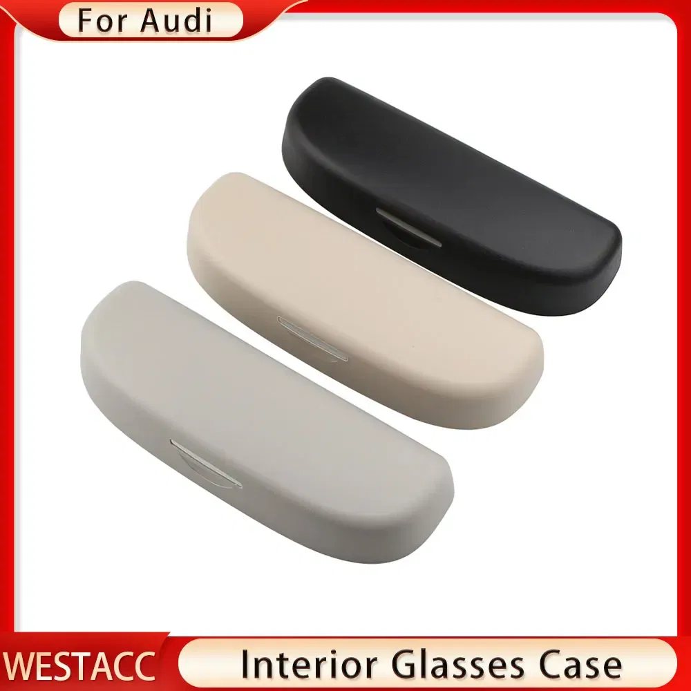 Color Name: GRAY - Car Sunglasses Holder Glasses Case Box for Audi A3 A4 B6 B8 A6 C6 80 B5 B7 A5 Q5 TT 8P 100 8L C7 8V A1 S3 Q3 A8 B9 A7 2012-2021