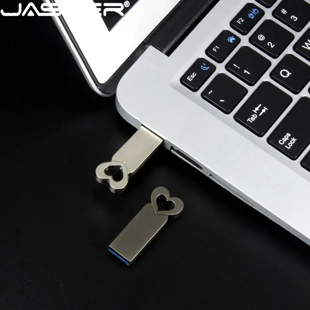 Capacity: 32GB, Color: Gold - Mini Metal Heart Shaped USB Flash Drive 64GB Black Portable Pen Drive 32GB High Speed Memory Stick 16GB Waterproof USB Stick
