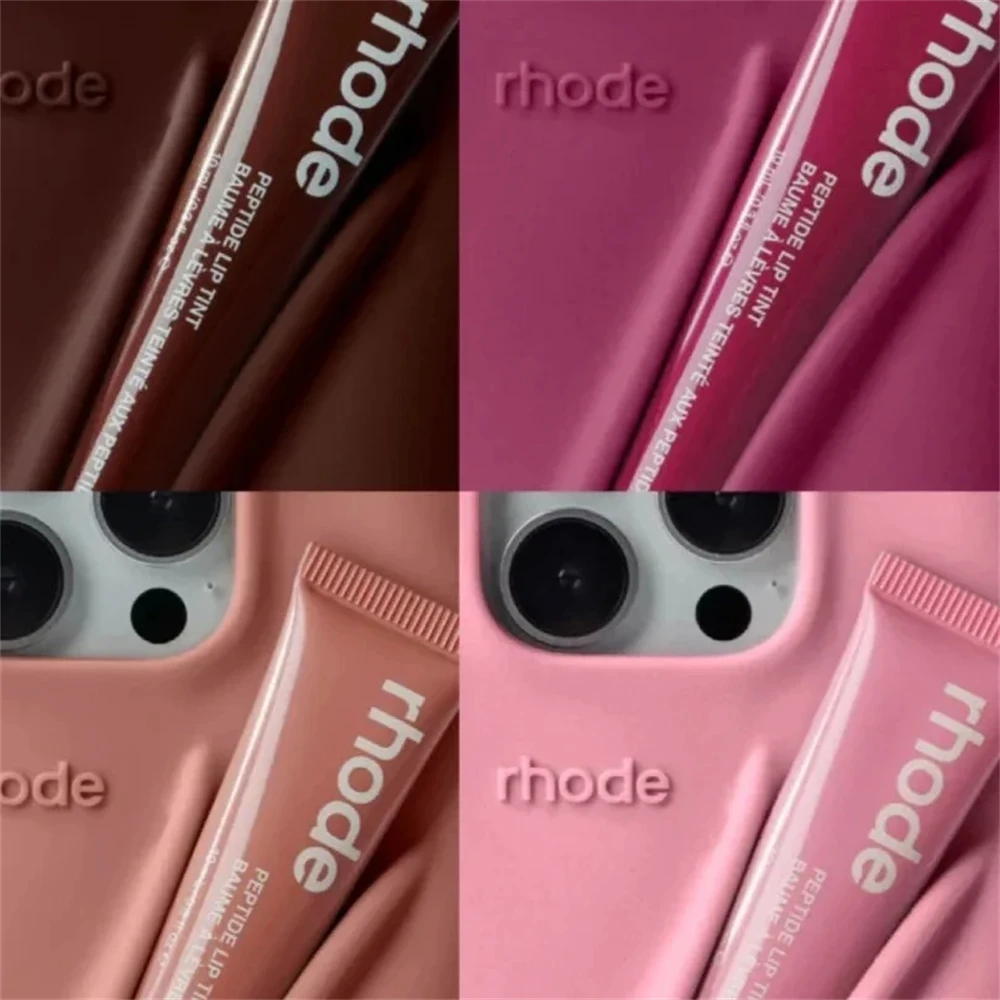 Color: Salmon Pink, Compatible-Phone Models: For iPhone 16 Plus - New Rhode Lipstick Soft Silicone Phone Case for iPhone 16 15 14 13 12 11 Pro Max Plus Portable Lip Gloss Holder Cover with Box