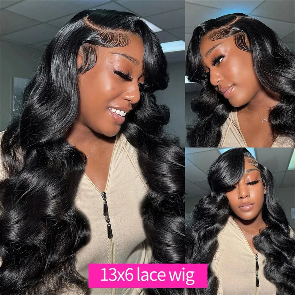 Hair Color: #2, Stretched Length: 22INCHES, Density: 200%, Ships From: CHINA - 30 38 Inch 13x6 HD Body Wave Lace Front Wig Pre Plucked Black Loose Wave 13x4 Lace Frontal Wig 100% Human Hair Wigs For Women