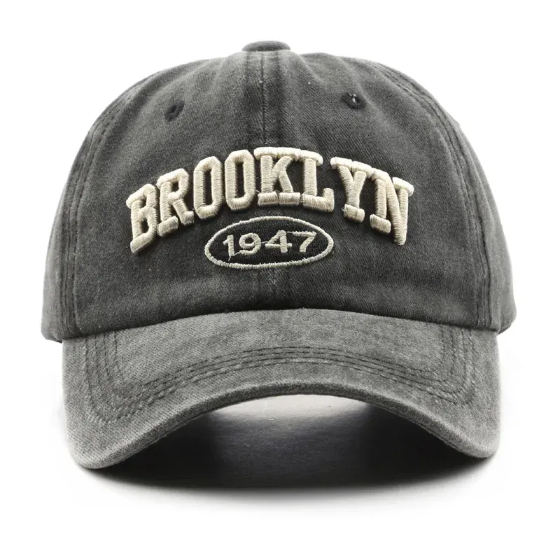 Color: WHITE - Brooklyn Alphabet Baseball Cap Men Women's Cowboy Baseball Cap Summer Cotton Hat Snapback Hip-Hop Hat Casual Gorra Hombre Visor