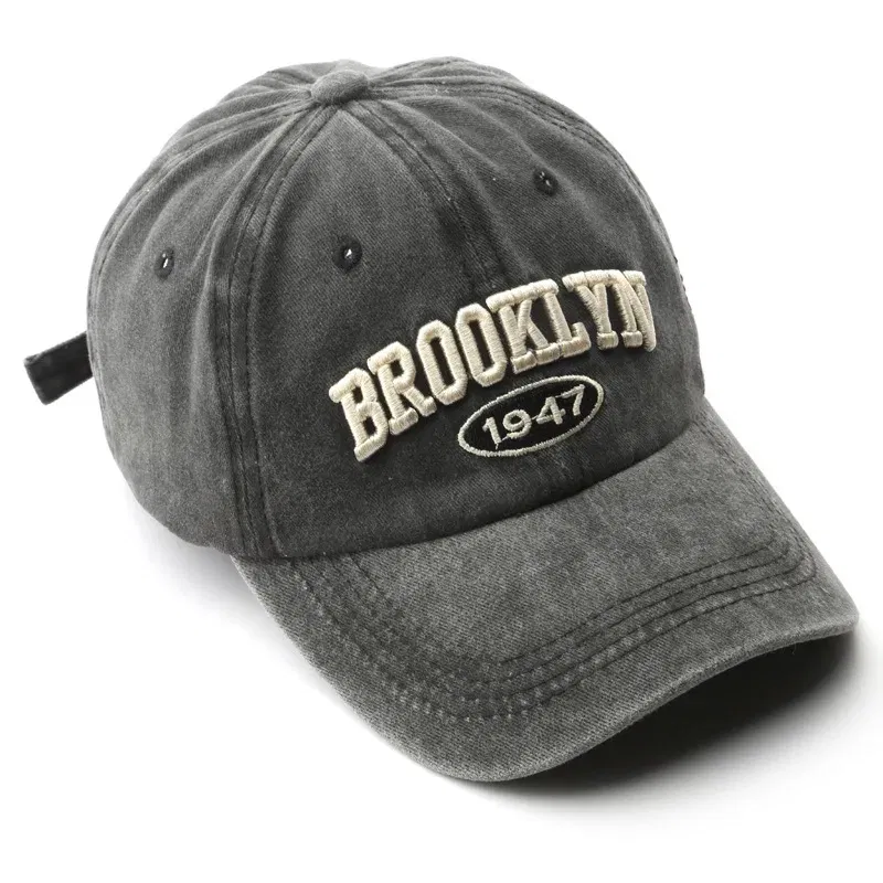 Color: WHITE - Brooklyn Alphabet Baseball Cap Men Women's Cowboy Baseball Cap Summer Cotton Hat Snapback Hip-Hop Hat Casual Gorra Hombre Visor