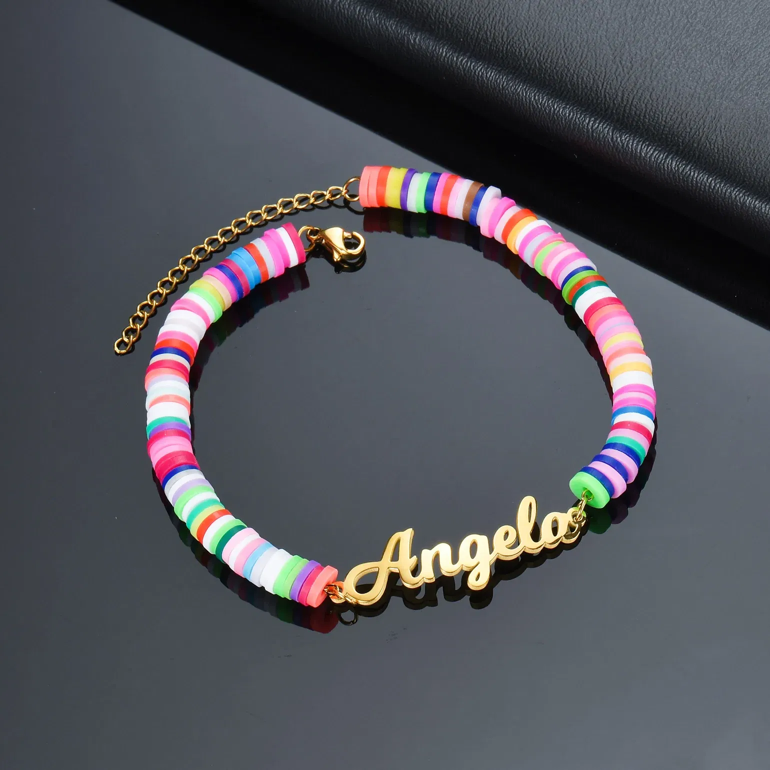 Metal Color: pink, Length: 17.5cm, Main Stone Color: Silver - Atoztide Personalized Custom Name Bracelet for Women Men Stainless Steel 10mm Cuban Chain Nameplate Handmade Bangle Jewelry Gift
