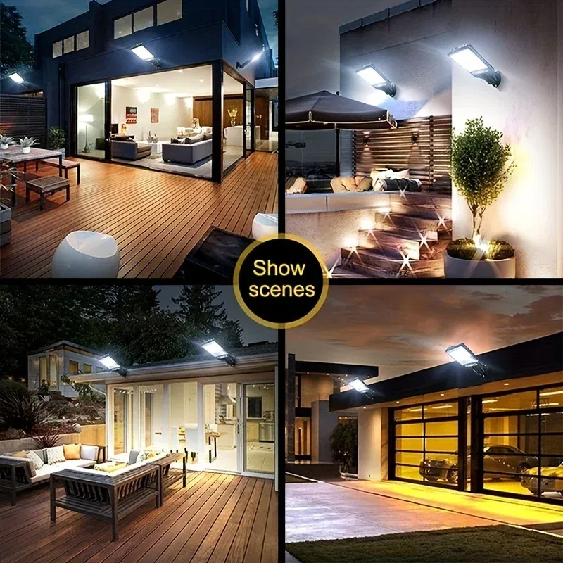Emitting Color: changeable - 28SMD/108COB Sensor Street Lamp 3 Light Modes Outdoor Waterproof Security Solar Lamps for Garden Patio Path Remote Control Light