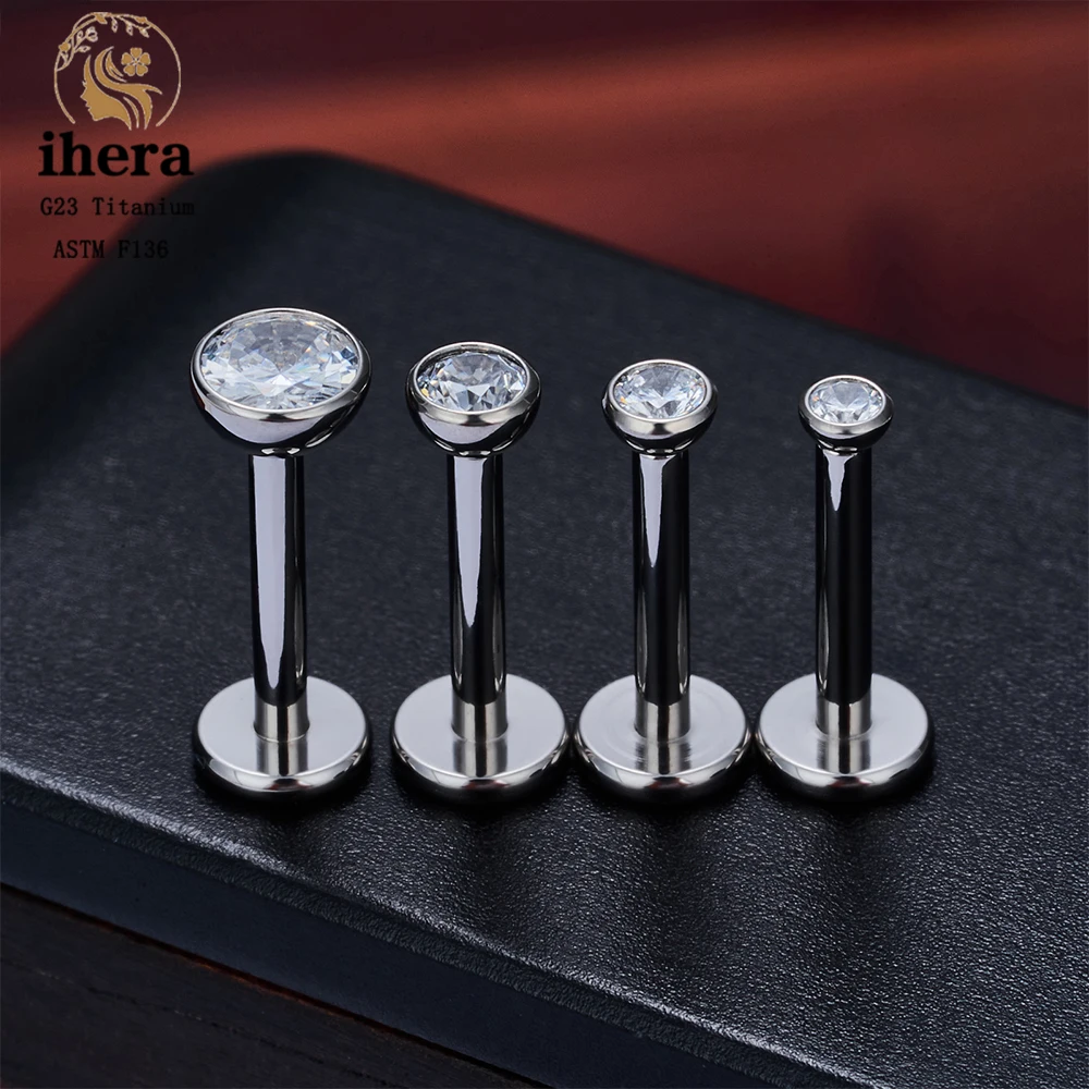 Metal color: Imitation Rhodium Plated, Ships From: CHINA, Main Stone Color: PURPLE - 10PCS G23 Titanium Labret Piercing Lip Ring 16G F136 Internal Thread Nose Stud Earring Tragus Helix Cartilage Piercing Jewelry