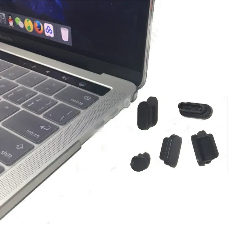 Color: green - Anti Dust Dirt Plug for MacBook Pro16 MacBook Air 13 MacBook 13 15 Pro Touch Bar Silicone Port Plugs Cover Set 5pcs/set