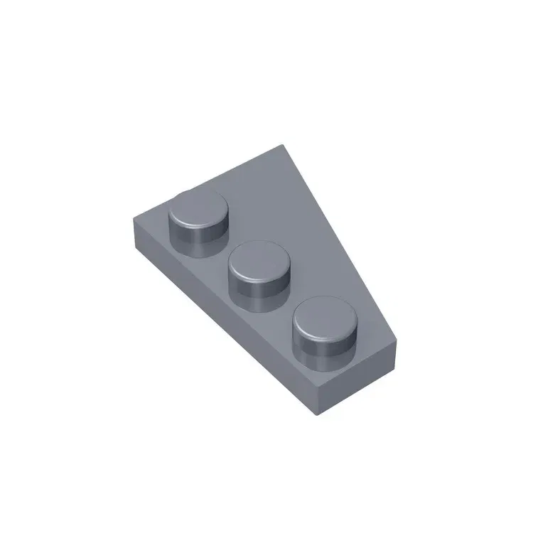 Color: Chocolate - Gobricks GDS-546 Wedge, Plate 3 x 2 Left compatible with lego 43723 pieces of children's DIY Assemble Building Blocks
