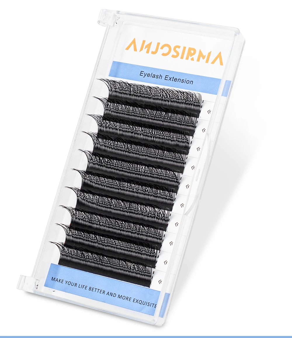 Curl: D, Length: 8mm - ANJOSIRMA YY Shaped Eyelash Extension, 3 Split Tips, Soft BASF Lash, Hand Made Curl, High Quality, 3D,0.07 makeup eyelashes