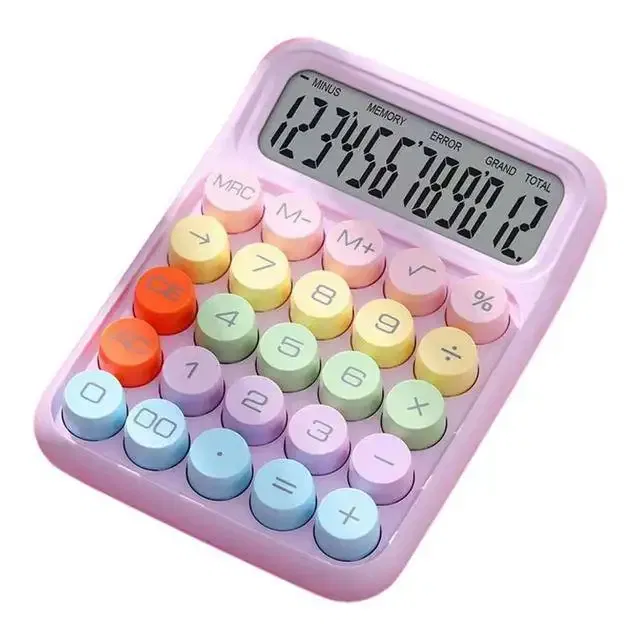 Color: PURPLE - Ins Dopamine Candy Color Calculators Large Display Mechanical Dot Keyboard Back To School Supplies Students/Finance Stationery
