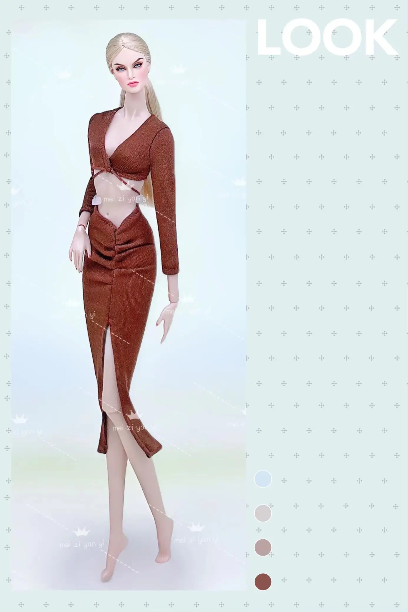 Color: Red Wine - Clothes for barbie doll accessories Dress