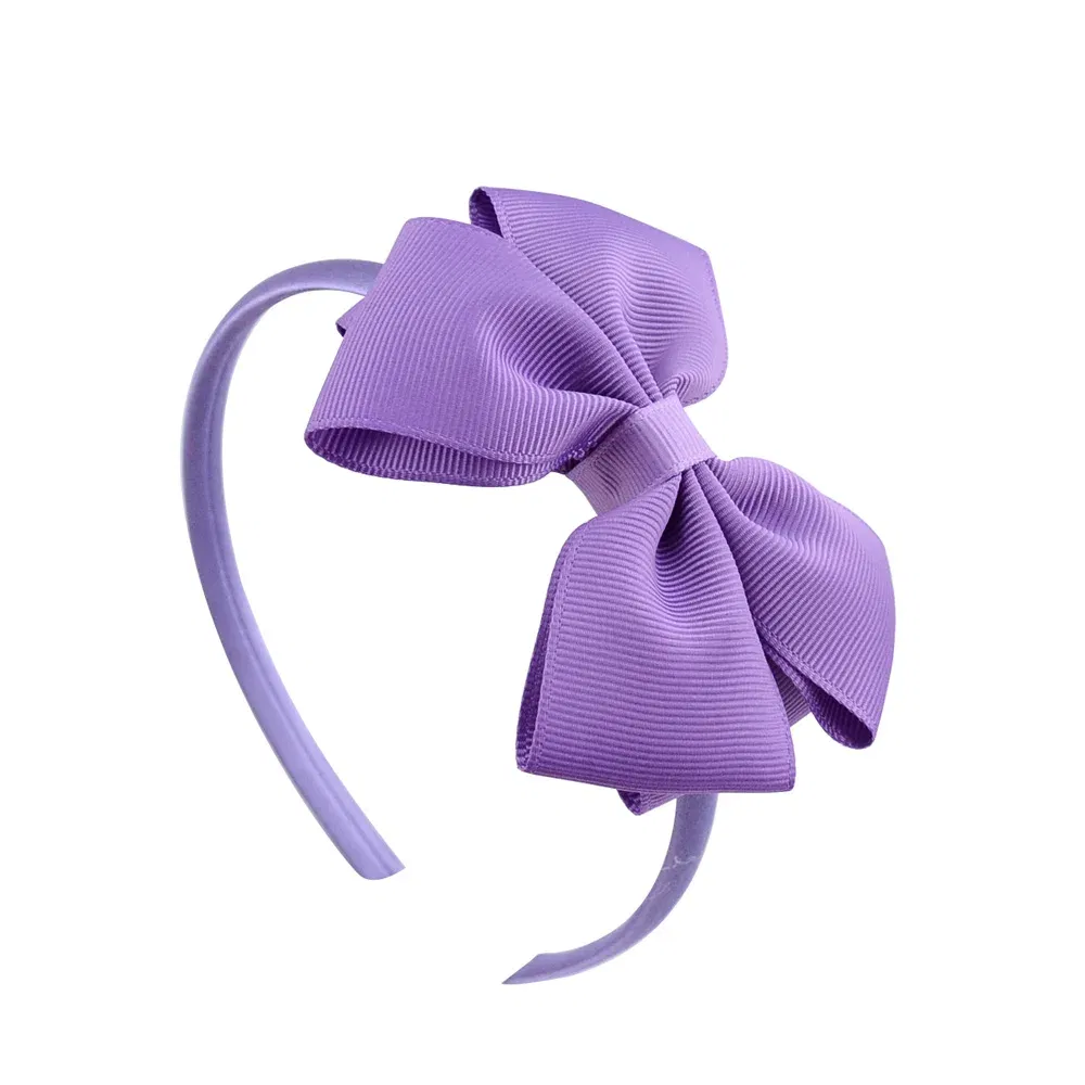 Color: Red - 1 Piece Ribbon Handmade Hair Bows Hairbands for Baby Girls 20 Colors Cute Bowknot Solid Headband Headwear Baby Hair Accessories