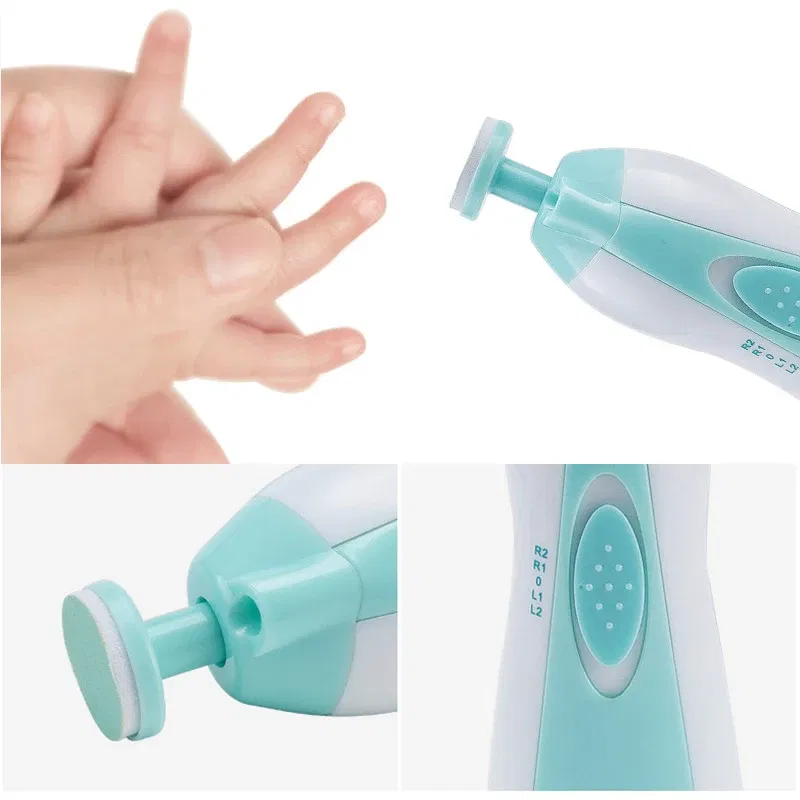 Color: Pink - Baby Electric Nail Trimmer Kid Nail Polisher Tool Baby Care Multifunctional Fingernail Cutter Trimmer Infant Manicure Set