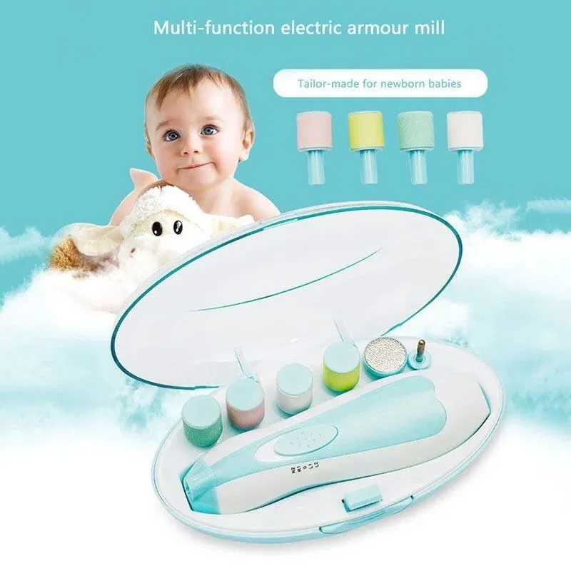 Color: Pink - Baby Electric Nail Trimmer Kid Nail Polisher Tool Baby Care Multifunctional Fingernail Cutter Trimmer Infant Manicure Set