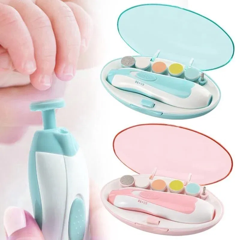 Color: Pink - Baby Electric Nail Trimmer Kid Nail Polisher Tool Baby Care Multifunctional Fingernail Cutter Trimmer Infant Manicure Set