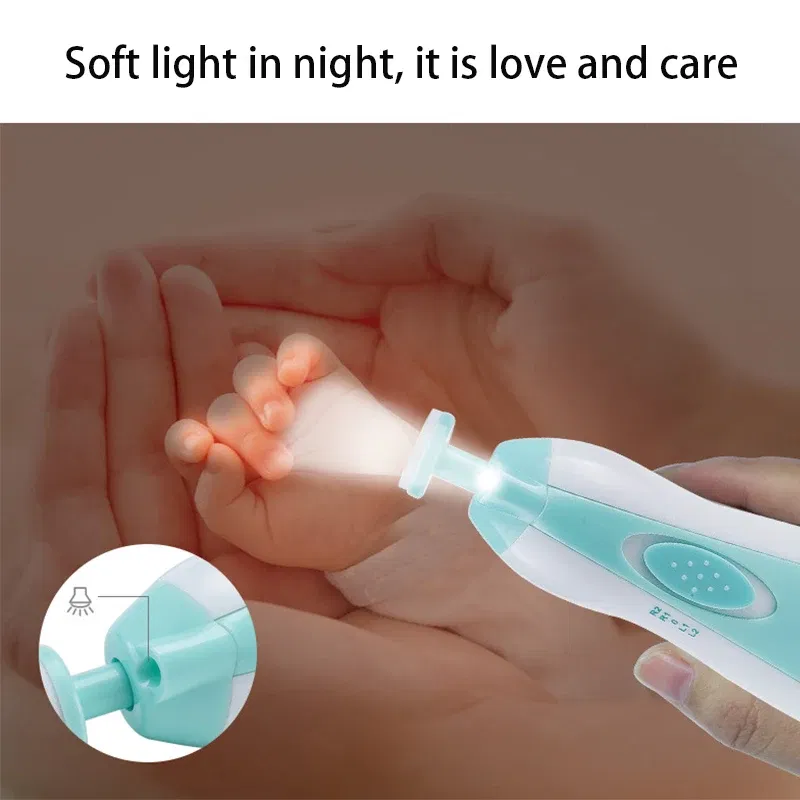 Color: Pink - Baby Electric Nail Trimmer Kid Nail Polisher Tool Baby Care Multifunctional Fingernail Cutter Trimmer Infant Manicure Set
