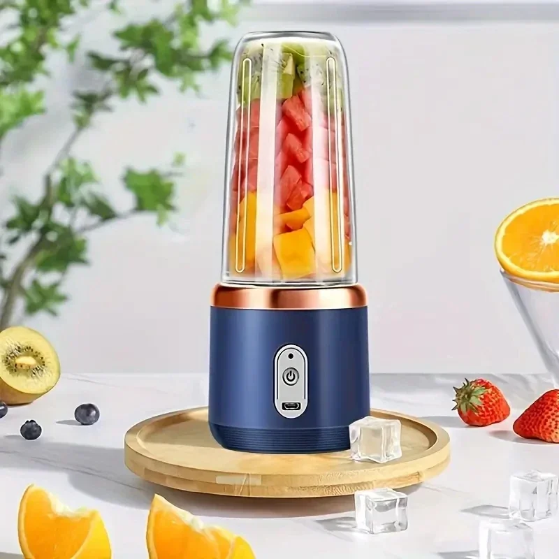 Color: Yellow, Ships From: CHINA - Portable 400ml Mini Fruit Juicer USBCharging Lemon Orange Fruit Juicing Cup Smoothie Blender Machine kitchen appliances