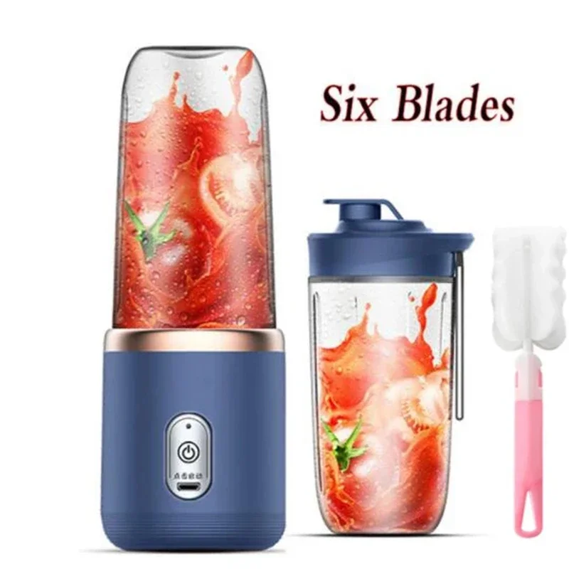 Color: Yellow, Ships From: CHINA - Portable 400ml Mini Fruit Juicer USBCharging Lemon Orange Fruit Juicing Cup Smoothie Blender Machine kitchen appliances