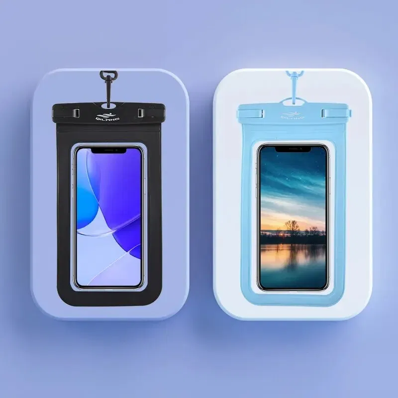 Color: Red - Mobile Phone Waterproof Cover Drift Diving Swimming Training 7 Inch Mobile Phone Cover Large Transparent Strong Seal