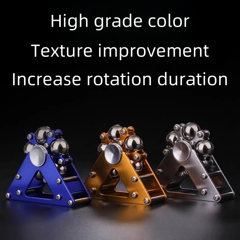 Color: Gold - Fingertip Gyroscopic Wheel Creative Metal Ornaments Adult Decompression Venting Device Advanced Mechanical Desktop Pendant Toys