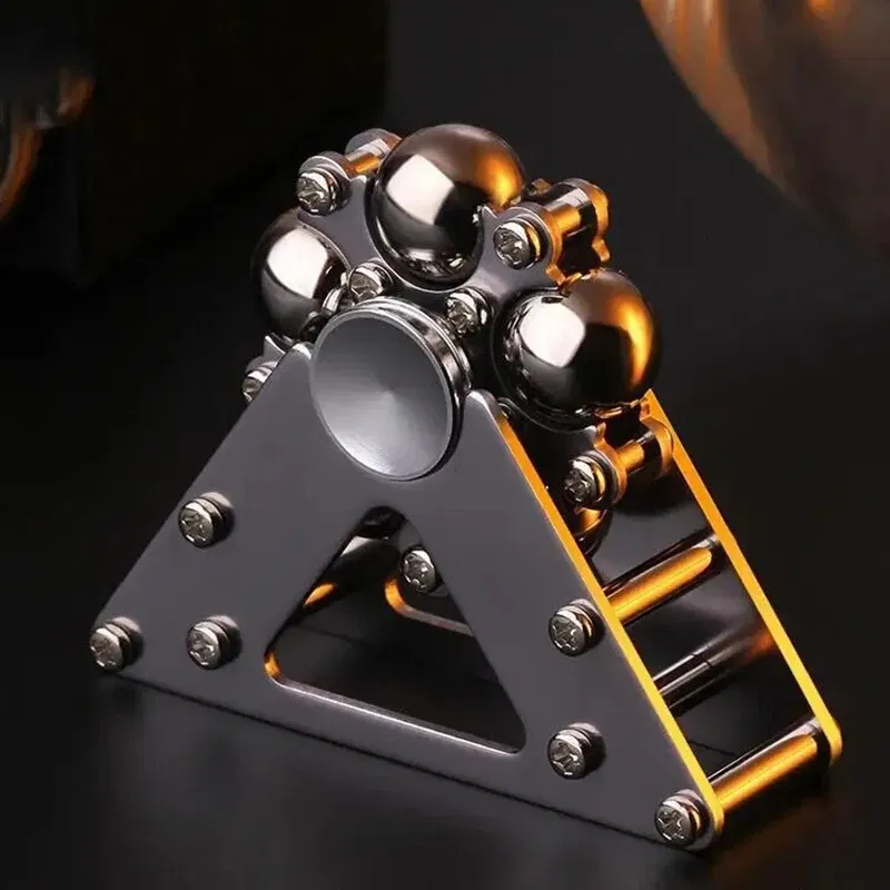Color: Gold - Fingertip Gyroscopic Wheel Creative Metal Ornaments Adult Decompression Venting Device Advanced Mechanical Desktop Pendant Toys