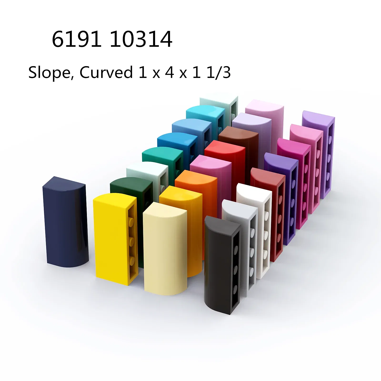 Color: black - 1 Pcs Buildings Blocks 6191 10314 Slope, Curved 1 x 4 x 1 1/3 Collections Bulk Modular GBC Toy For High-Tech MOC Set