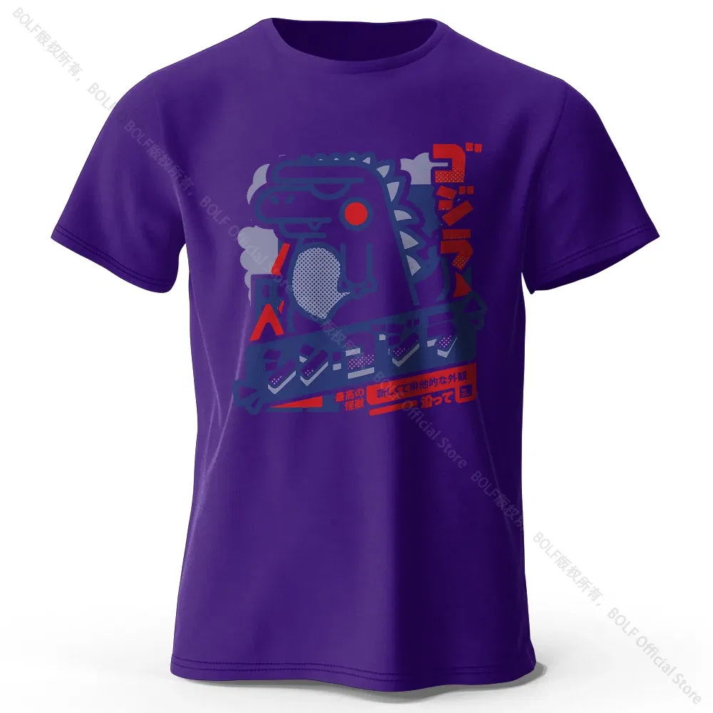 Color: PURPLE, Size: XL - Harajuku Kawaii Animal Printed 100% Cotton T-Shirt, Lightweight Round Neck Short Sleeve Tee, Unisex Casual Wear