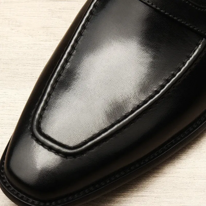 Color: black, Shoe Size: 6 - Large Size EUR37-46 Black / Brown Loafers Mens Business Dress Shoes Genuine Leather Prom Party Shoes