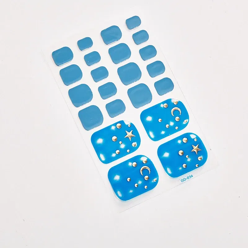Color: Amry Green - 22 Tips/Sheet Women Salon Nail Wraps DIY Self Adhesive Nail Sticker Decals Plain Stickers Nails Sticker Designer Designed