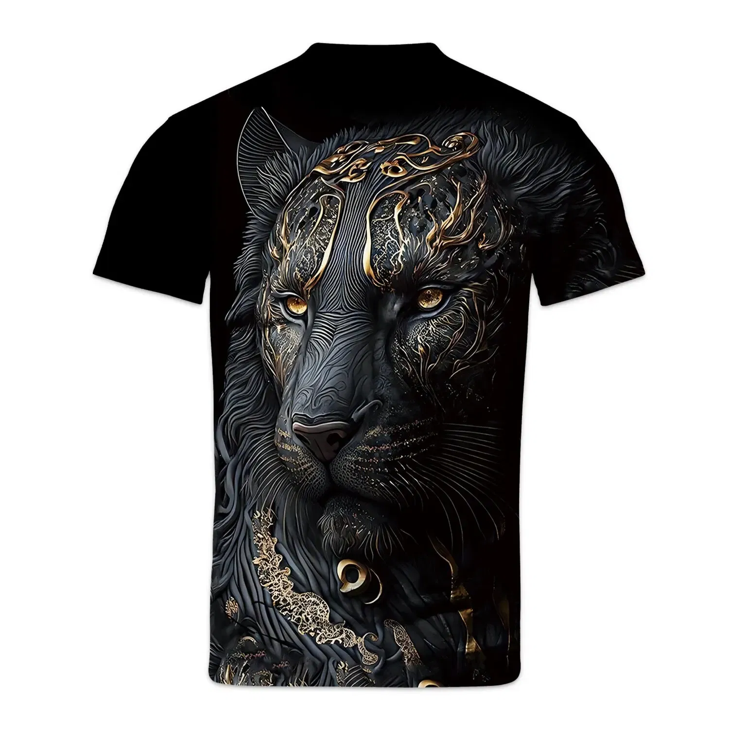 Size: XXXL, Color: Green - Daily Oversized Men's T-Shirt 3D Lion Print Tees Tops Summer Casual Animal Pattern Streetwear New Fashion Street Men Clothing