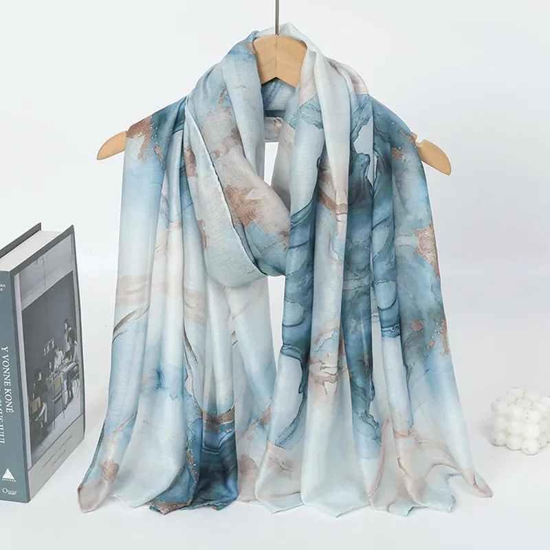 Color: light yellow - 1Pcs Ramadan Hijab Leopard Print Women Bohemian Watercolor Soft Muslim Hijabs Floral Breathable Shawl Wrap Scarf Headscarf Warm