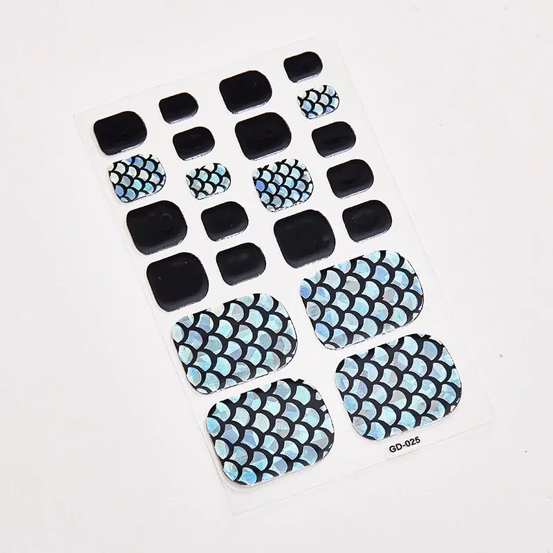 Color: Dark Khaki - 22 Tips/Sheet Nail Tape Loveliness Nail Art Stickers Designed Nailart Sticker Nail Strips Designer Nail Decals Nailart Shiny