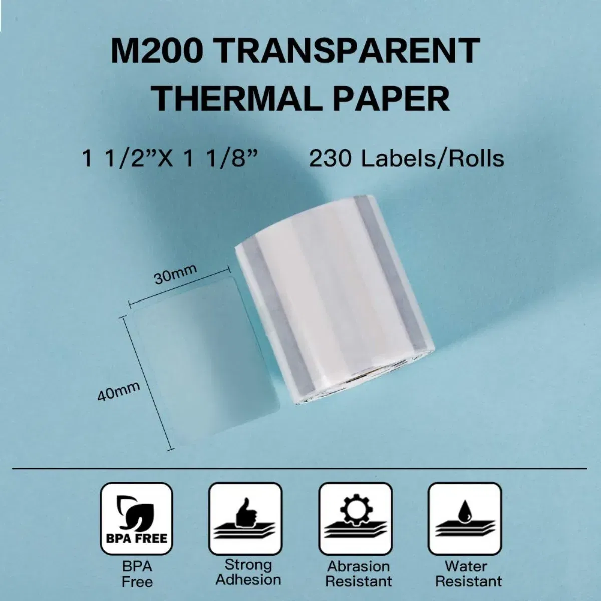 Color: pink - Original M110 M220 Clear Thermal Labels -1.57"x2.36" (40x60mm) Transparent Waterproof Label Refills Compatible with Phomemo M110