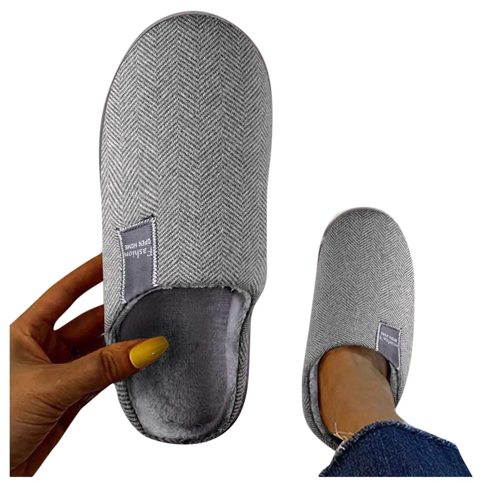 Color: Brown, Shoe Size: 46.5 - Women'S Slippers Shoes Warm Home Shoes Men'S Indoor Soft-Soled Men'S Slipper Mens Down Slippers