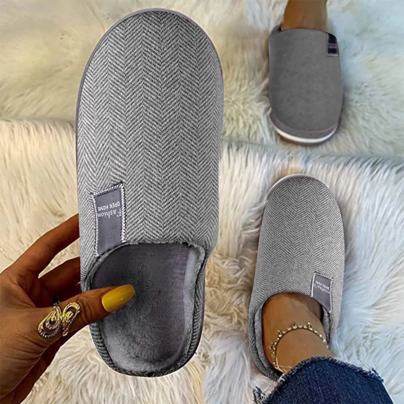 Color: Brown, Shoe Size: 46.5 - Women'S Slippers Shoes Warm Home Shoes Men'S Indoor Soft-Soled Men'S Slipper Mens Down Slippers