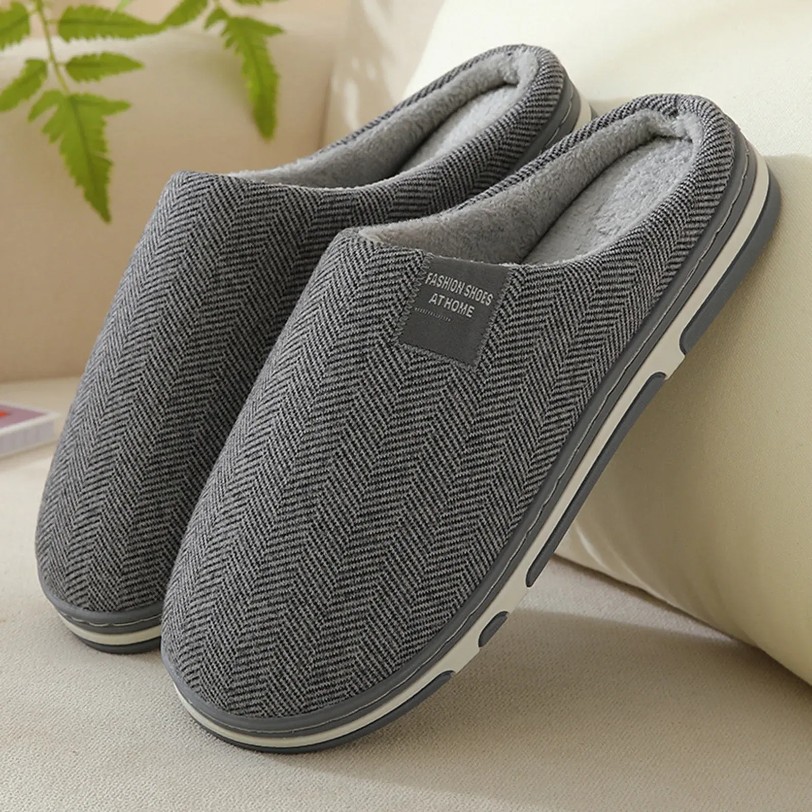 Color: Brown, Shoe Size: 46.5 - Women'S Slippers Shoes Warm Home Shoes Men'S Indoor Soft-Soled Men'S Slipper Mens Down Slippers