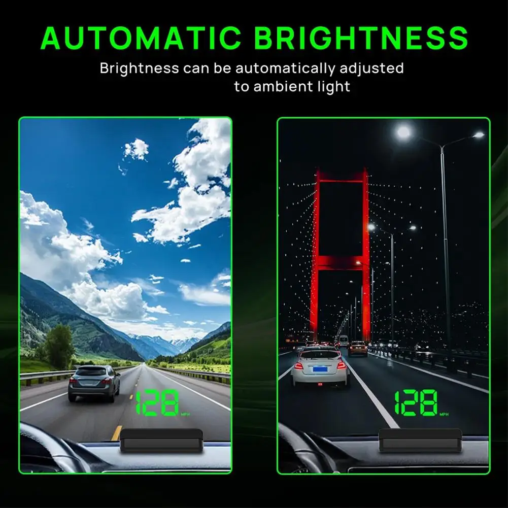 Color Name: green - USB Powered Car Mounted HUD Head Up Display GPS Speed Display KMH/MPH Extra Large Font HD Experience