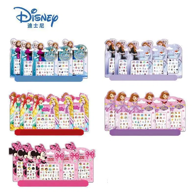Color: Ivory - Random 1Pcs Disney Cartoon Frozen Princess Pooh Bear Snow White Makeup Nail Stickers Minnie Mickey Mermaid Stitch Stickers Toy