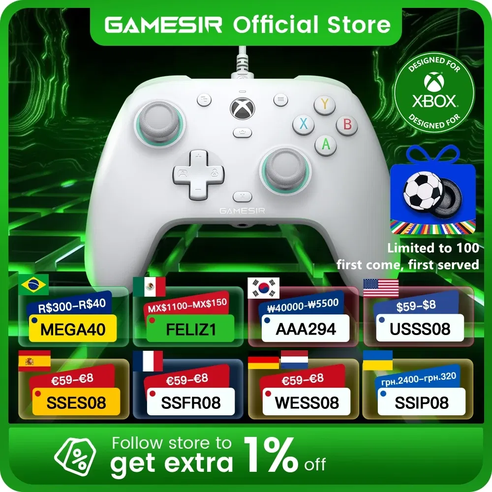 Color: silver, Ships From: CHINA - GameSir G7 SE Xbox Gaming Controller Wired Gamepad for Xbox Series X, Xbox Series S, Xbox One, with Hall Effect Joystick