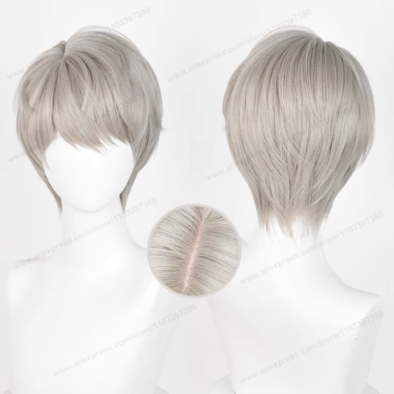 Color: PURPLE - Love And Deepspace Rafayel Zayne Xavier Cosplay Wig 30cm Short Hair Anime Wig Heat Resistant Synthetic Halloween Party Wigs