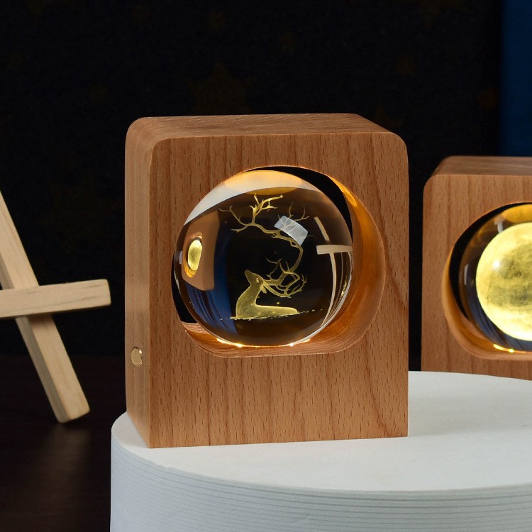 Beech Crystal Ball Night Light Lamp