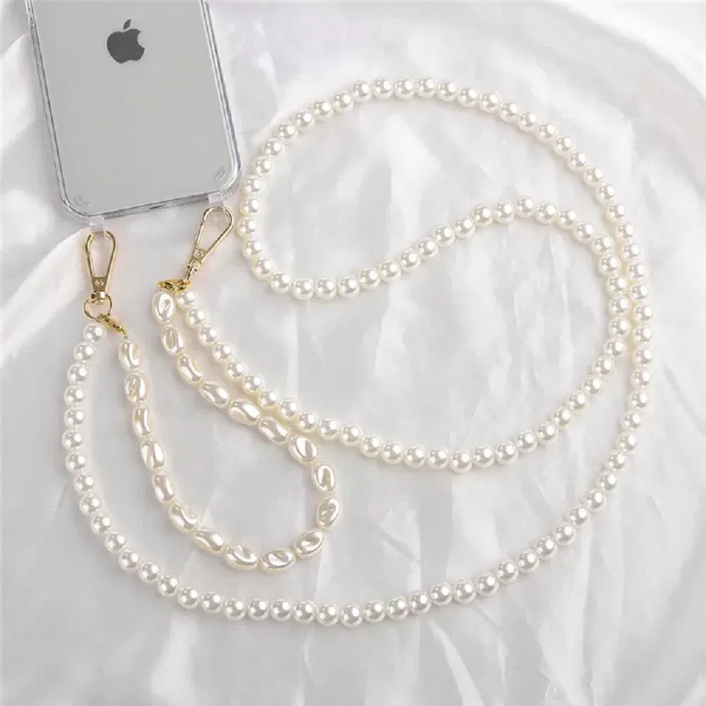 Color: Blue, Bundle: Case & Strap, Material: Microfiber - Korean Pearl Bracelets Chain Case with Lanyard Aesthetic Luxury Shell for Iphone 15 12 14 Pro Max XR X XS 7 8 Plus 15 Pro Cover