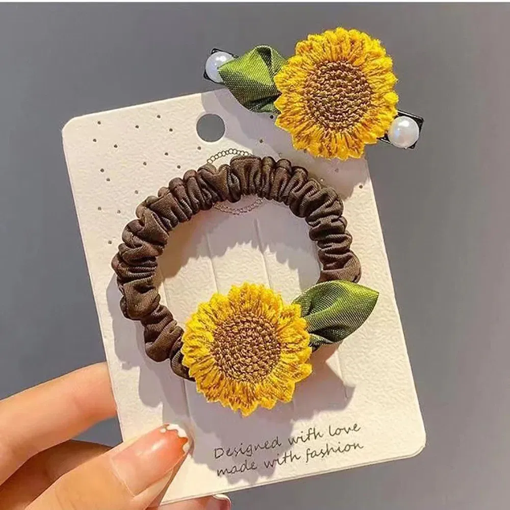 3Pcs/Set Flower Hair tie Rubber Band Hair Rope Elegant Elastic Hair Band Hair Accessories
